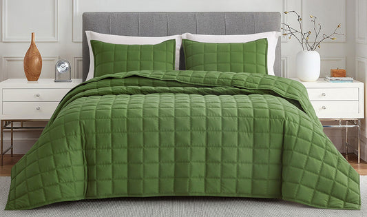 Cosmo Tencel Modal Blend Square Stitched Quilt Set