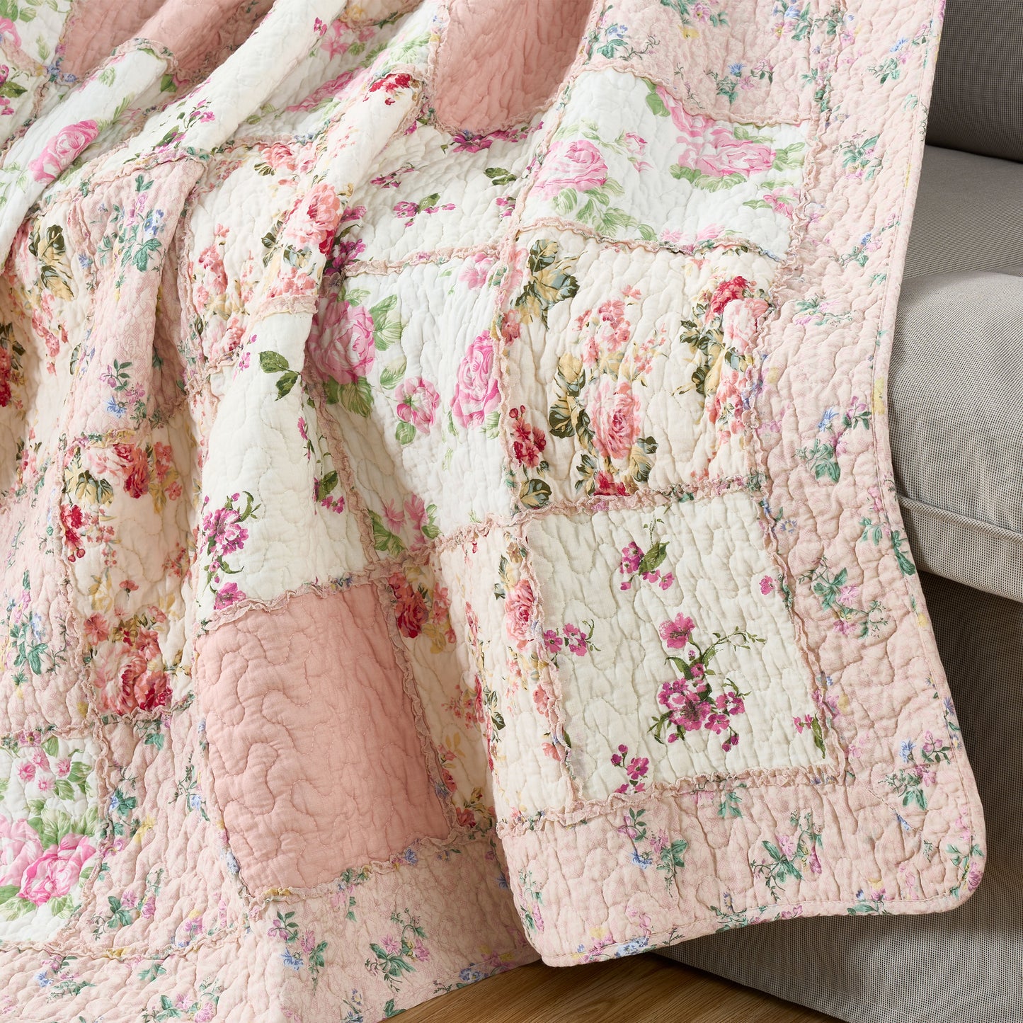 Abbi Floral Garden Patchwork Cotton Quilt