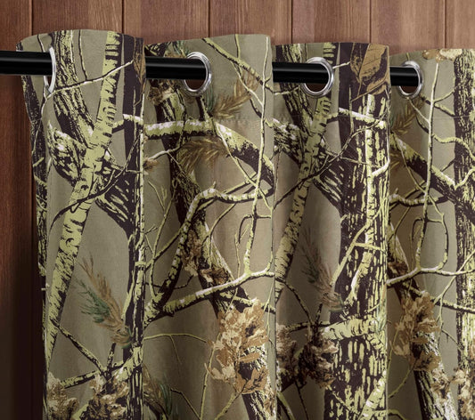 Salem 4-Piece Cabin Lodge Forest Woods Grommet Window Curtain Set, 2 Panels