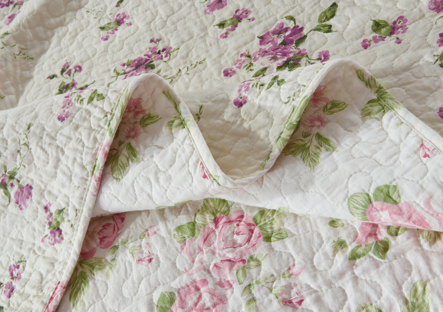 2/3-Piece Printed Lightweight Reversible Stone Washed Cotton Quilt Set