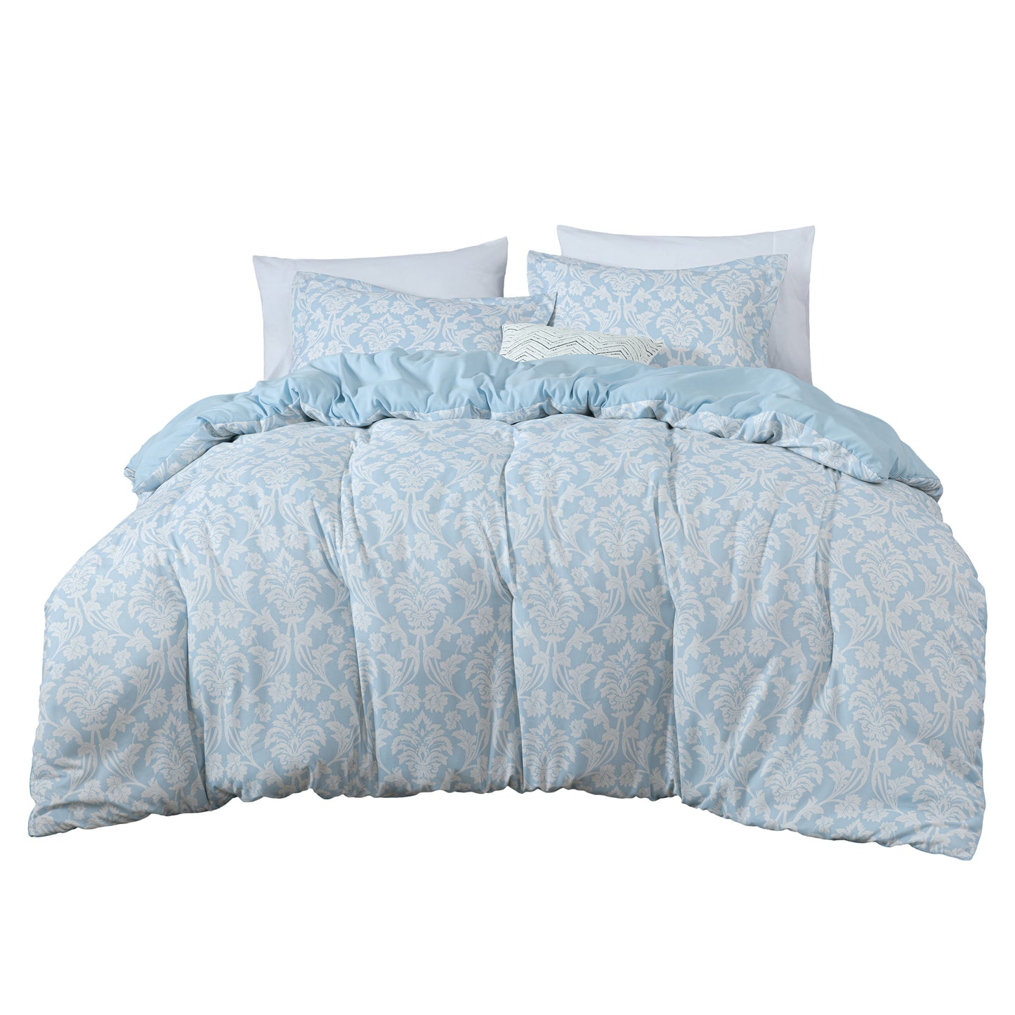 Ivy Floral Medallion Printed Microfiber Comforter Bedding Set