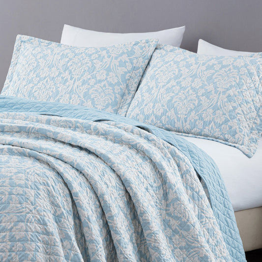 Ivy 3-Piece Floral Medallion Reversible Microfiber Quilt Set