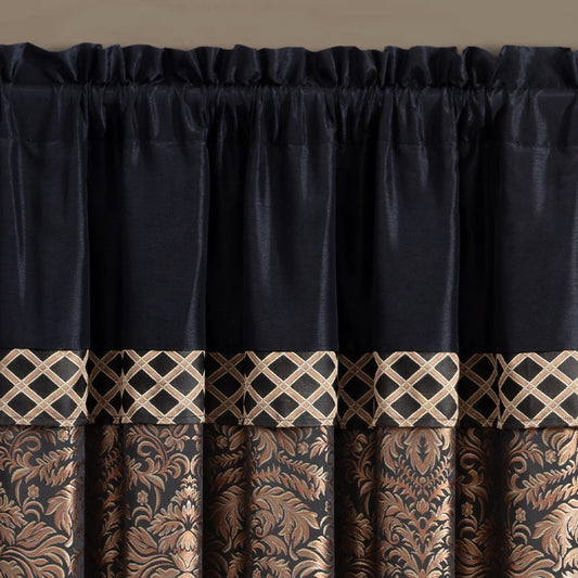 Lisbon 4-piece Jacquard Floral Window Curtain Set