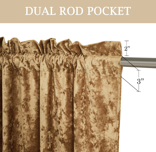 Lux Velvet Curtain Set Rod Pocket Drapes