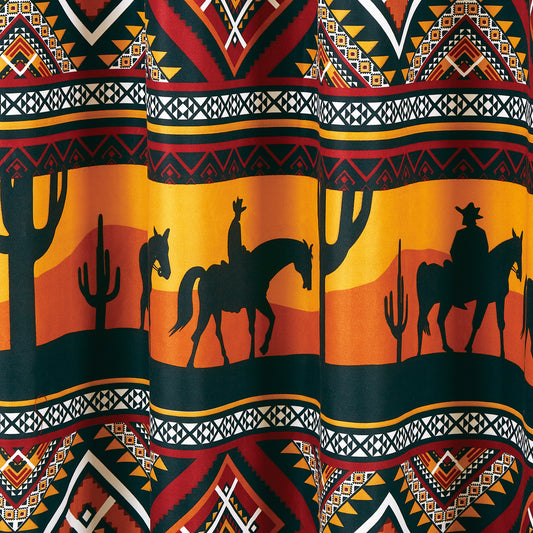 Lodge Inspired Printed Microfiber Window Curtain Set