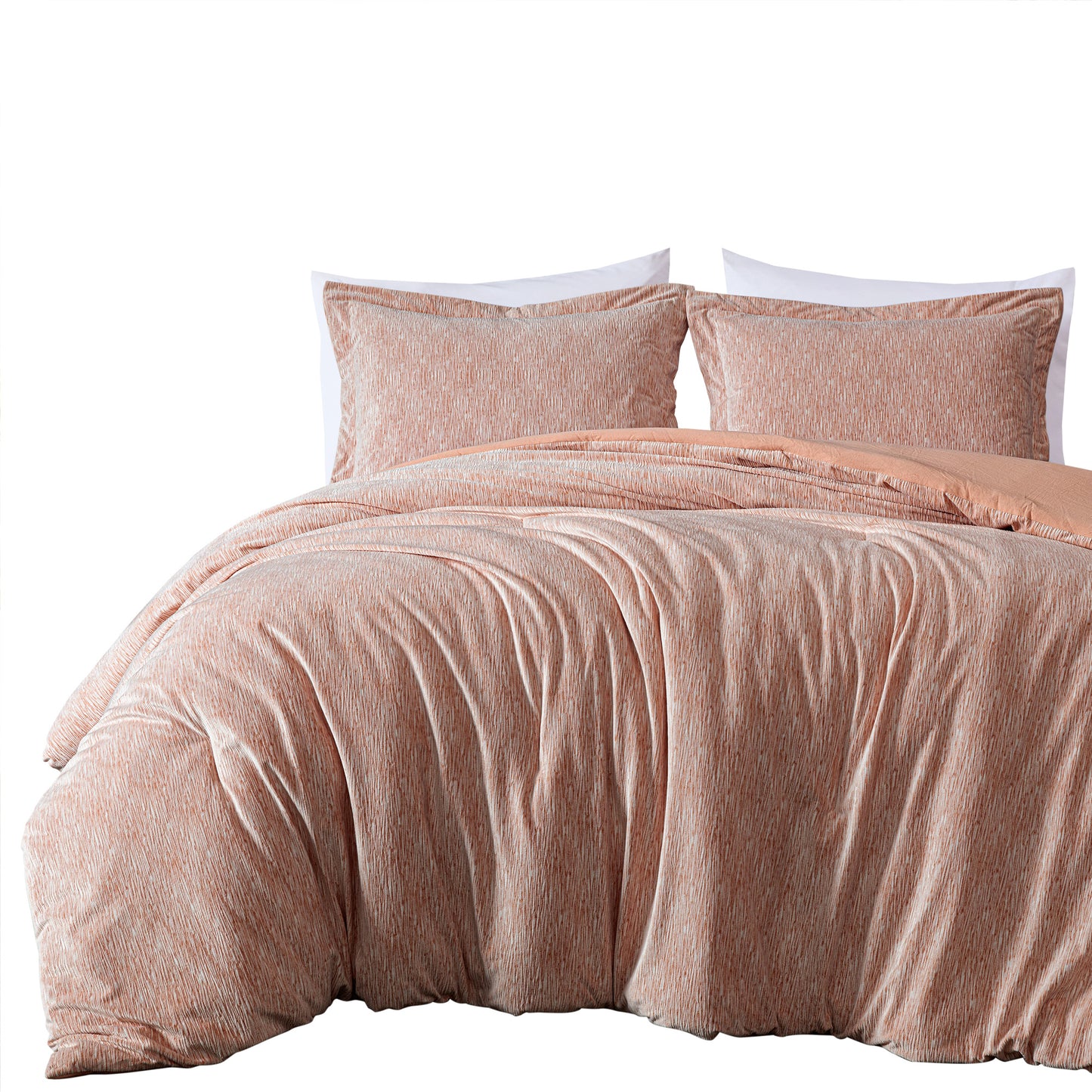 Luxury 3-Piece Embossed Velvet Comforter Set, Reversible Soft Plush Velvet Bedding Set