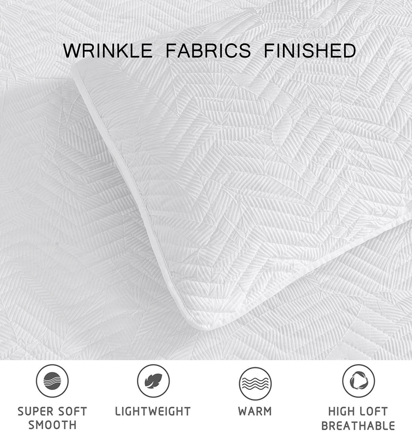 Weaver 3-Piece Zig Zag Microfiber Reversible Coverlet All Season Crinkle Textured Quilt Set