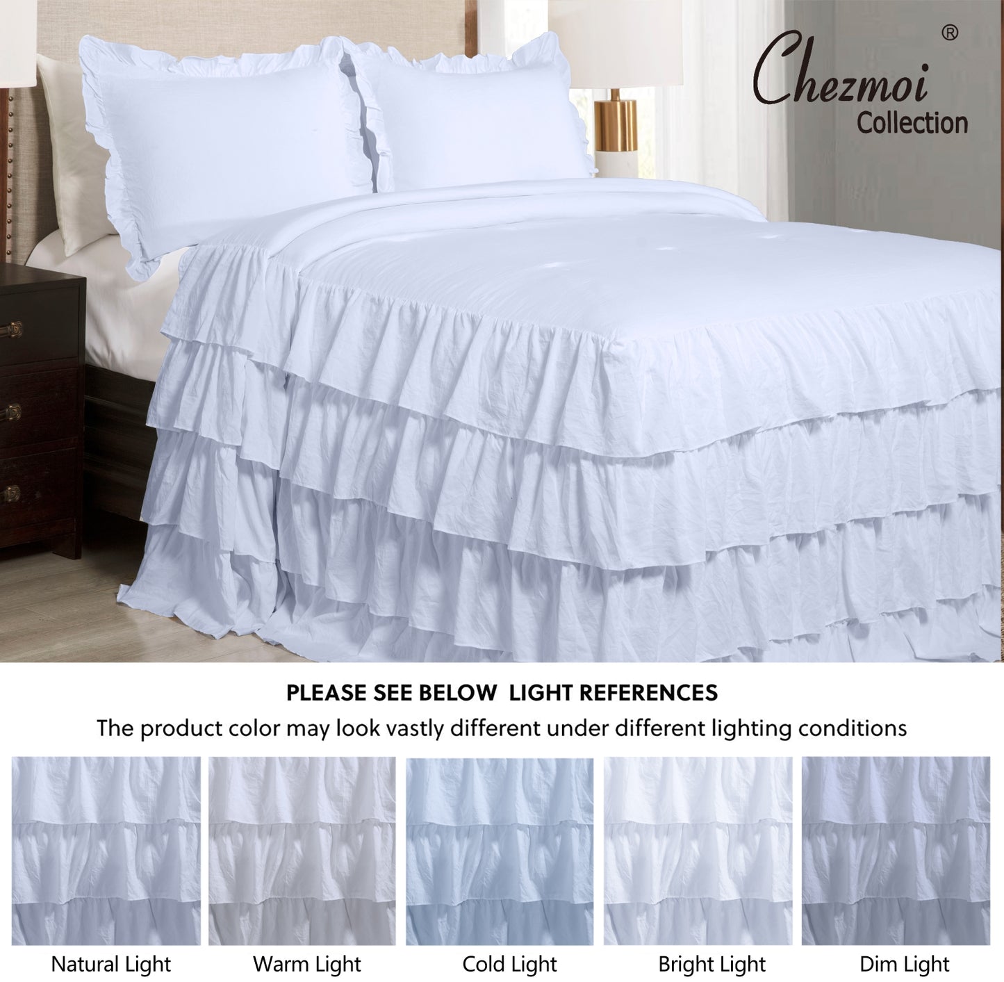 Celia French Country Chic Waterfall Ruffle Skirt Bedspread Set