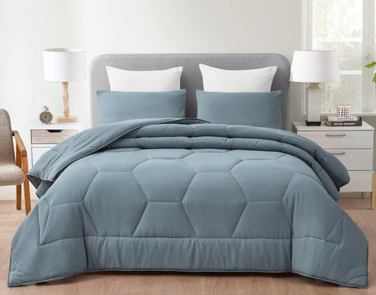 Vero 3-Piece Honeycomb Hexagon Microfiber Comforter Set