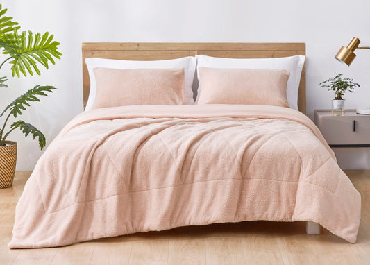 Zane Triangle Sherpa Reversible Washed Microfiber Comforter Set