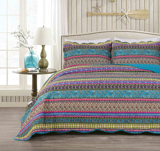 Odette Boho Chic Floral Cotton Quilt