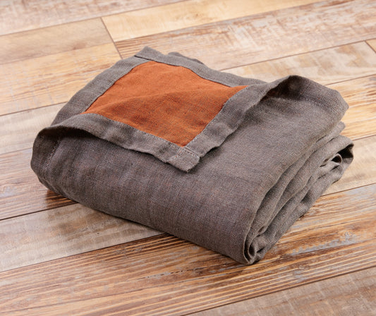 Belgian Flax Linen Reversible Throw Blanket