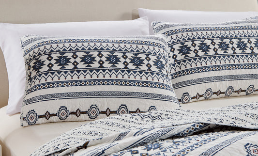 Colby Western Geometric Tribal Washed Microfiber Bedspread Quilt Set