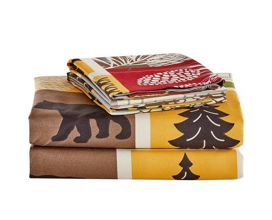 Lodge Style 4-Piece Microfiber Sheet Set