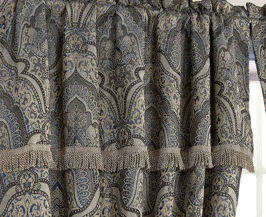 Seville 4-Piece Jacquard Paisley Window Curtain Set