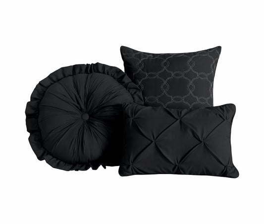 Sydney 7-Piece Pinch Pleat Pintuck Microfiber Bedding Comforter Set