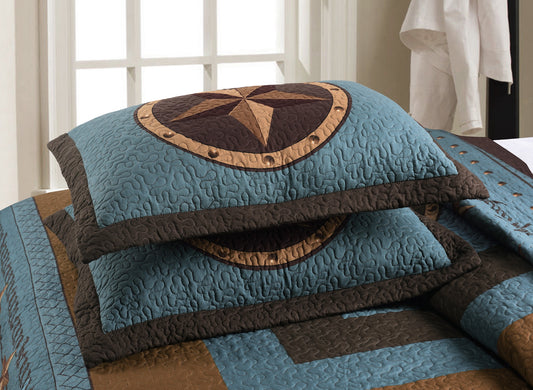 Tucson 3-Piece Rustic Western Star Lodge Oversized Bedspread Quilt Set