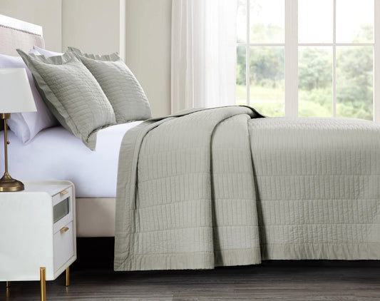 Yuma Rectangle Stitched Cotton Quilt Set