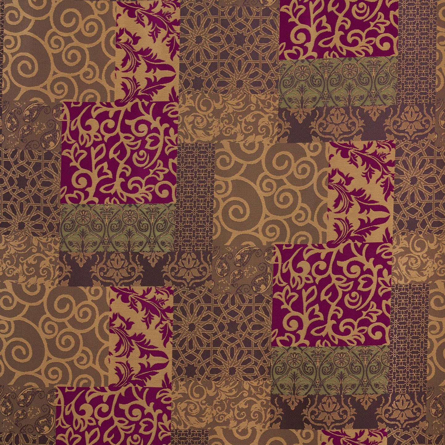 Amelia 4-piece Floral Jacquard Patchwork Window Curtain Set