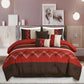 Arden 7-Piece Modern Stripe Embroidery Zigzag Comforter Set