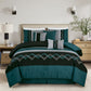 Arden 7-Piece Modern Stripe Embroidery Zigzag Comforter Set