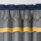 Arden 4-Piece Modern Zigzag Embroidery Window Curtain Set
