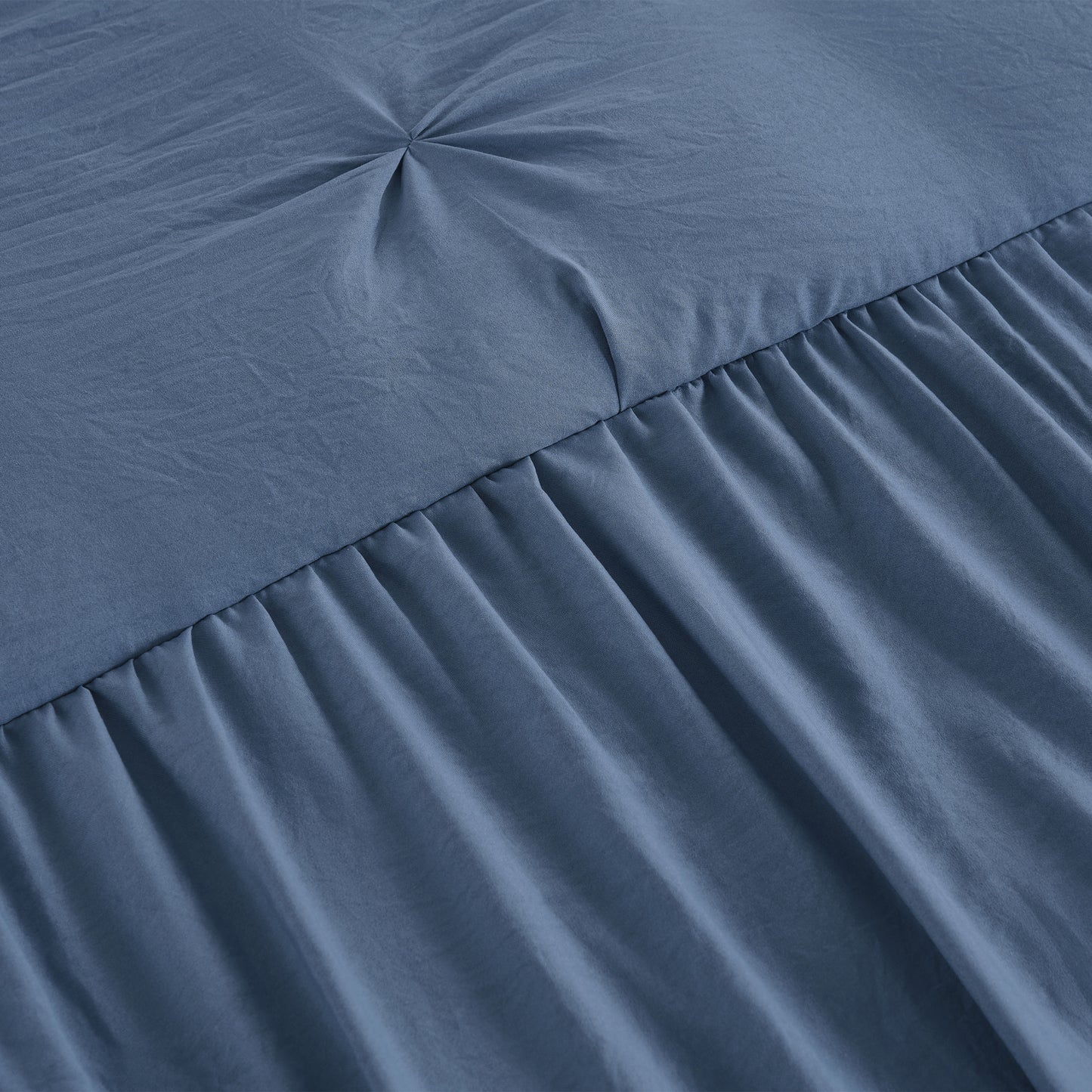 Aria French Country Chic Pinch Pleat Ruffle Skirt Bedspread Set