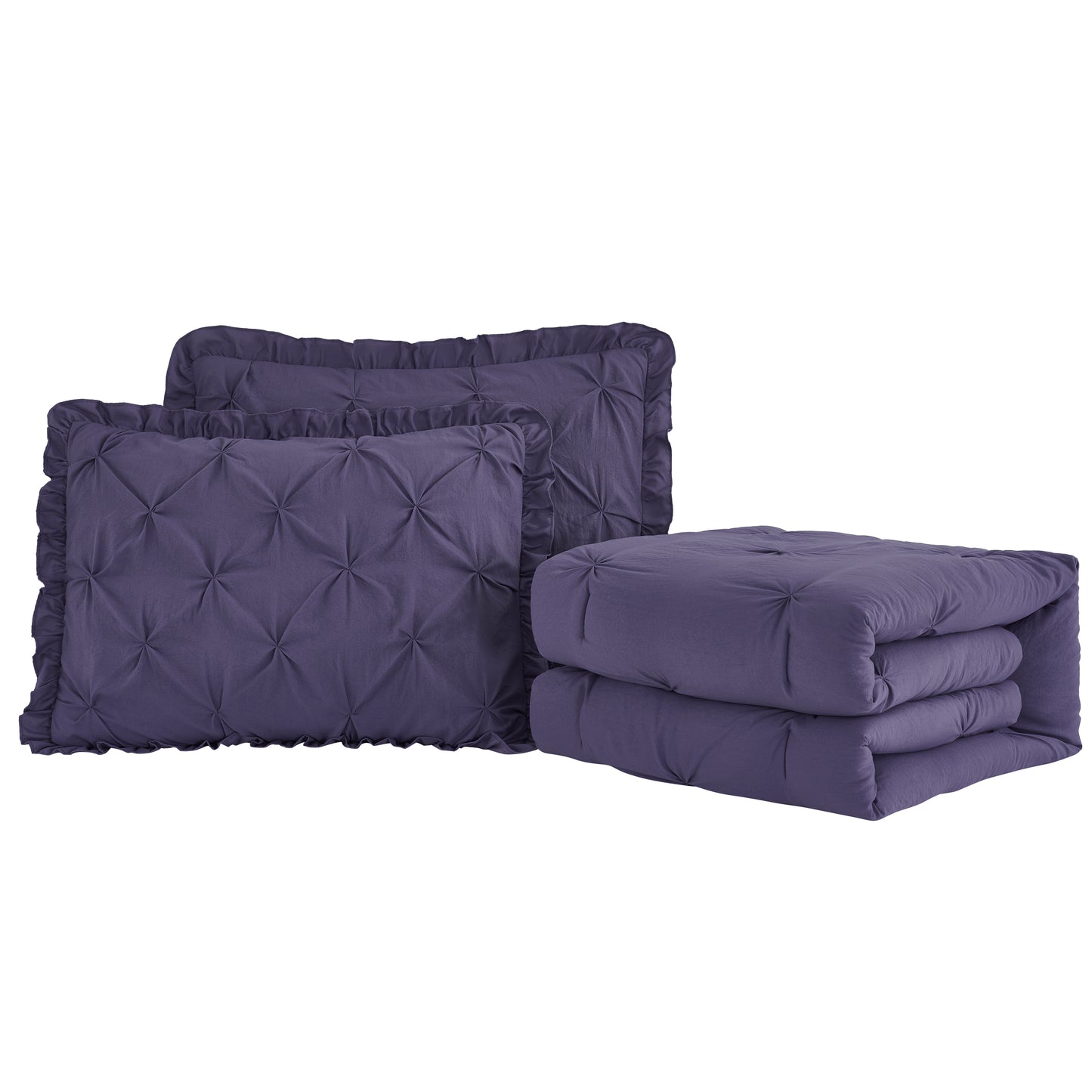 Aria French Country Chic Pinch Pleat Ruffle Skirt Bedspread Set