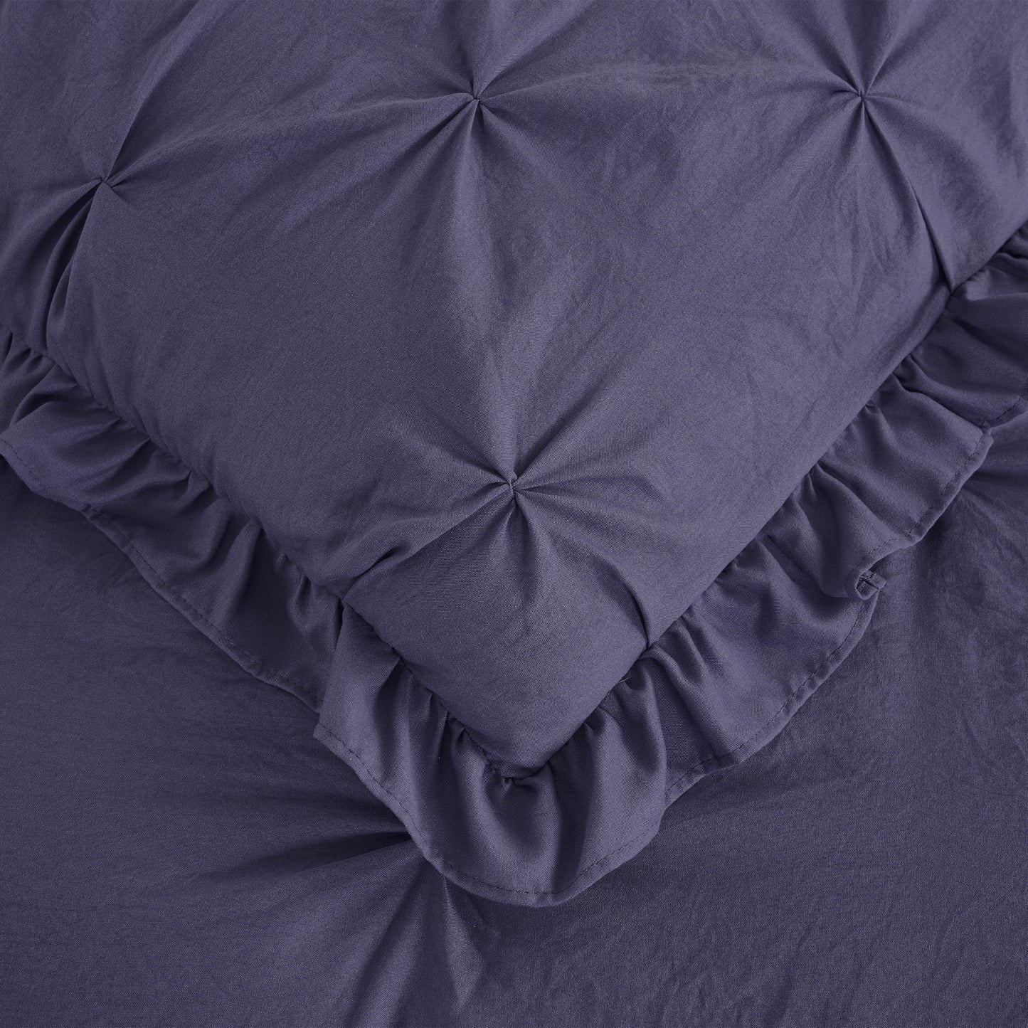 Aria French Country Chic Pinch Pleat Ruffle Skirt Bedspread Set