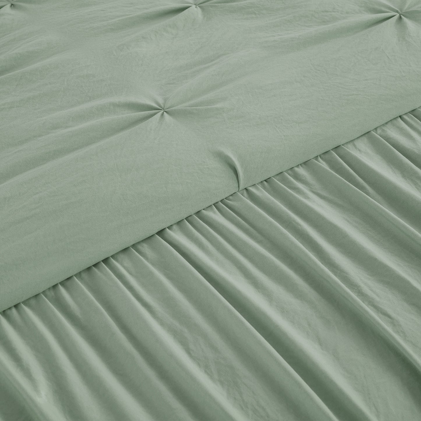 Aria French Country Chic Pinch Pleat Ruffle Skirt Bedspread Set