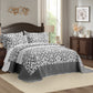 5-Piece Oversized Jacquard Matelasse Damask Pattern Lightweight Reversible Coverlet Set Textured Dot Border