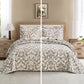 5-Piece Oversized Jacquard Matelasse Damask Pattern Lightweight Reversible Coverlet Set