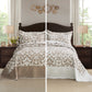 5-Piece Oversized Jacquard Matelasse Damask Pattern Lightweight Reversible Coverlet Set Textured Dot Border