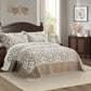 5-Piece Oversized Jacquard Matelasse Damask Pattern Lightweight Reversible Coverlet Set Textured Dot Border
