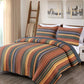 Avery Multi-Color Striped Cotton Quilt Set