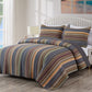 Avery Multi-Color Striped Cotton Quilt Set