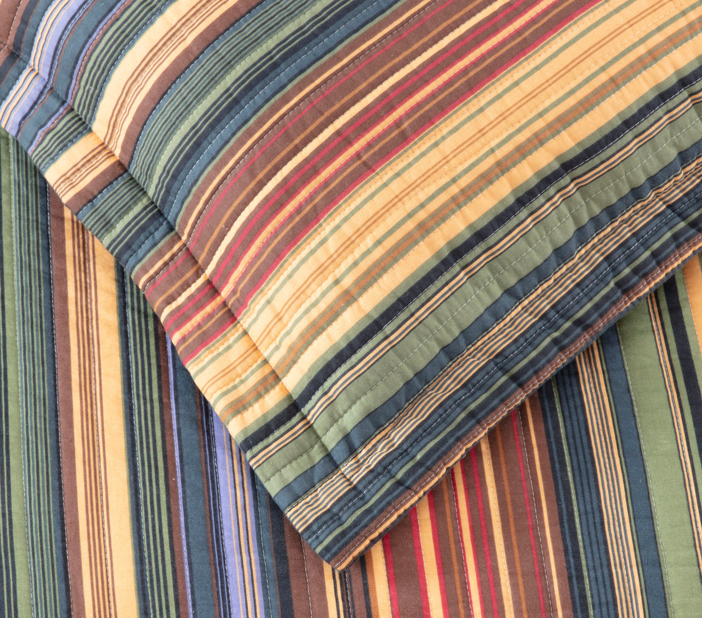 Avery Multi-Color Striped Cotton Quilt Set