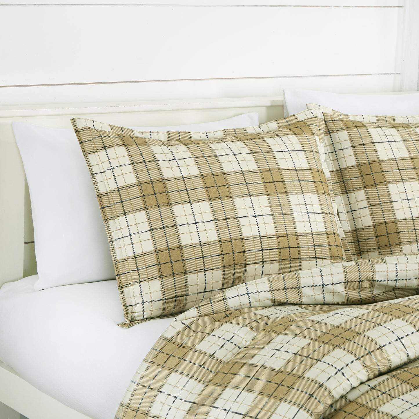 2/3-Piece Plaid Striped Printed Microfiber Comforter for All Season