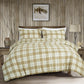 2/3-Piece Plaid Striped Printed Microfiber Comforter for All Season