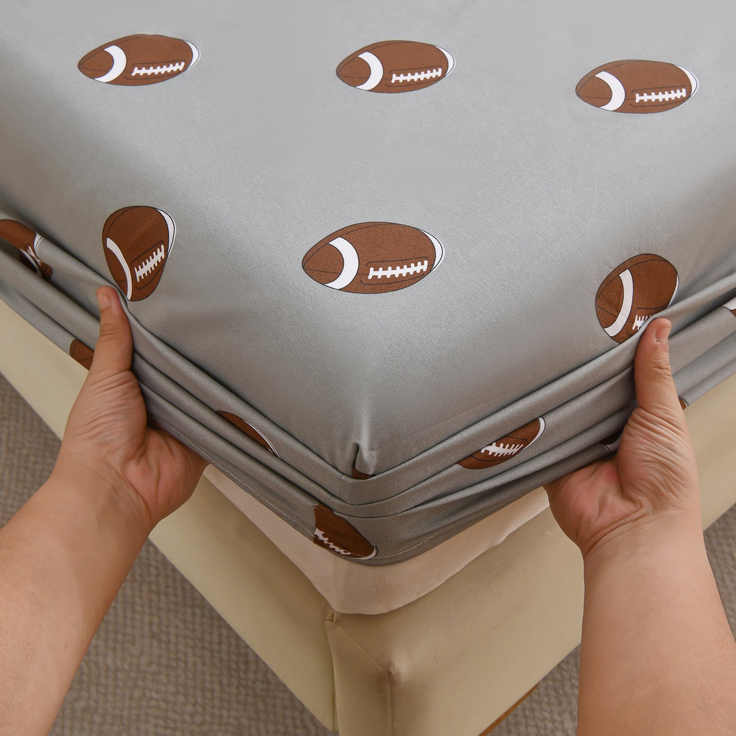 2-Pack Kids/Teens Sports Printed Fitted Sheet Set – 2 Fitted Sheets + 4 Pillowcases (No Flat Sheet)