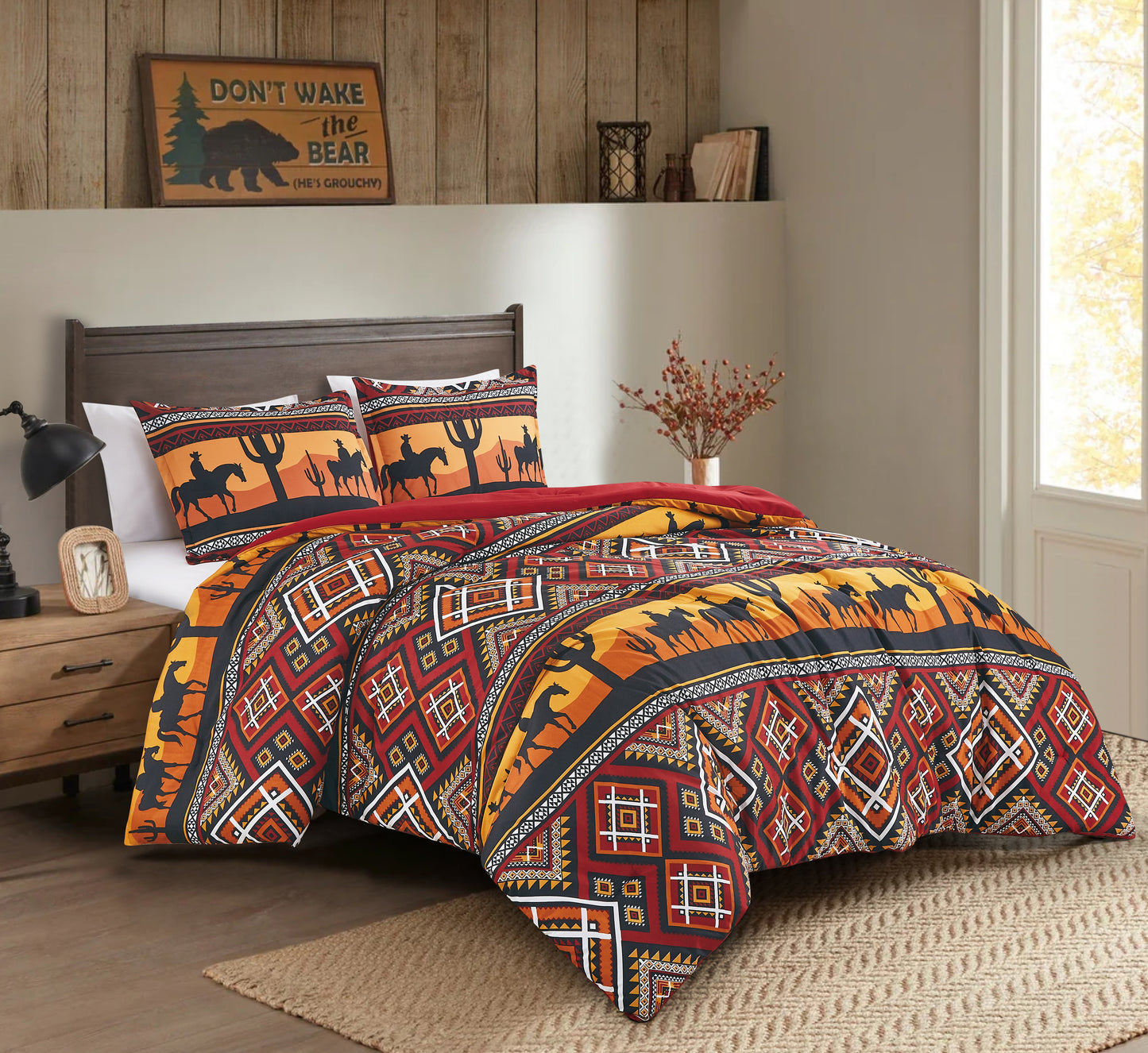 Lodge Inspired Printed Microfiber Comforter Set