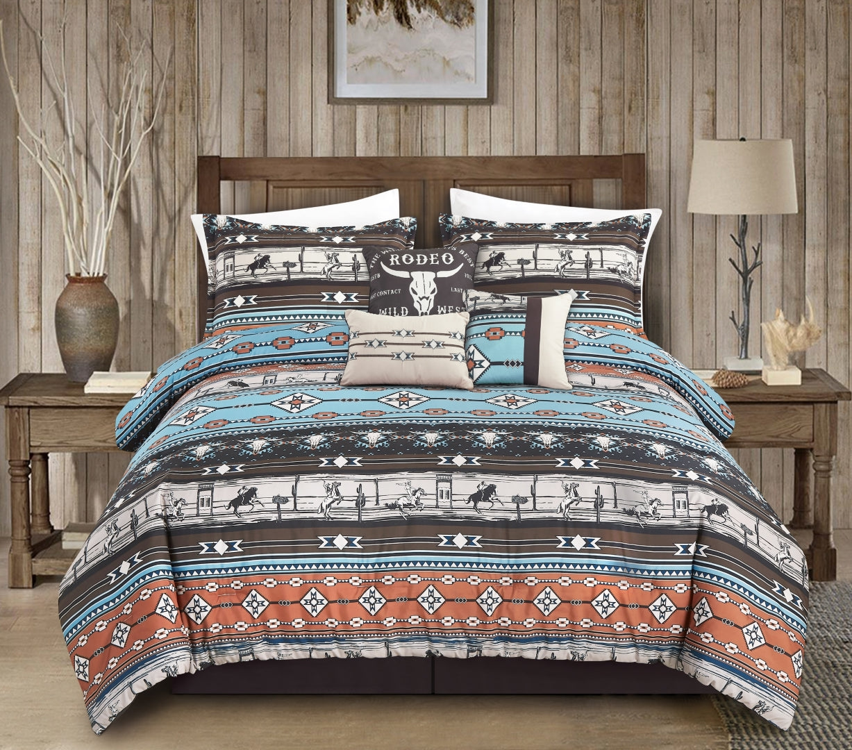 Lodge Inspired 7-Piece Printed Microfiber Comforter Set