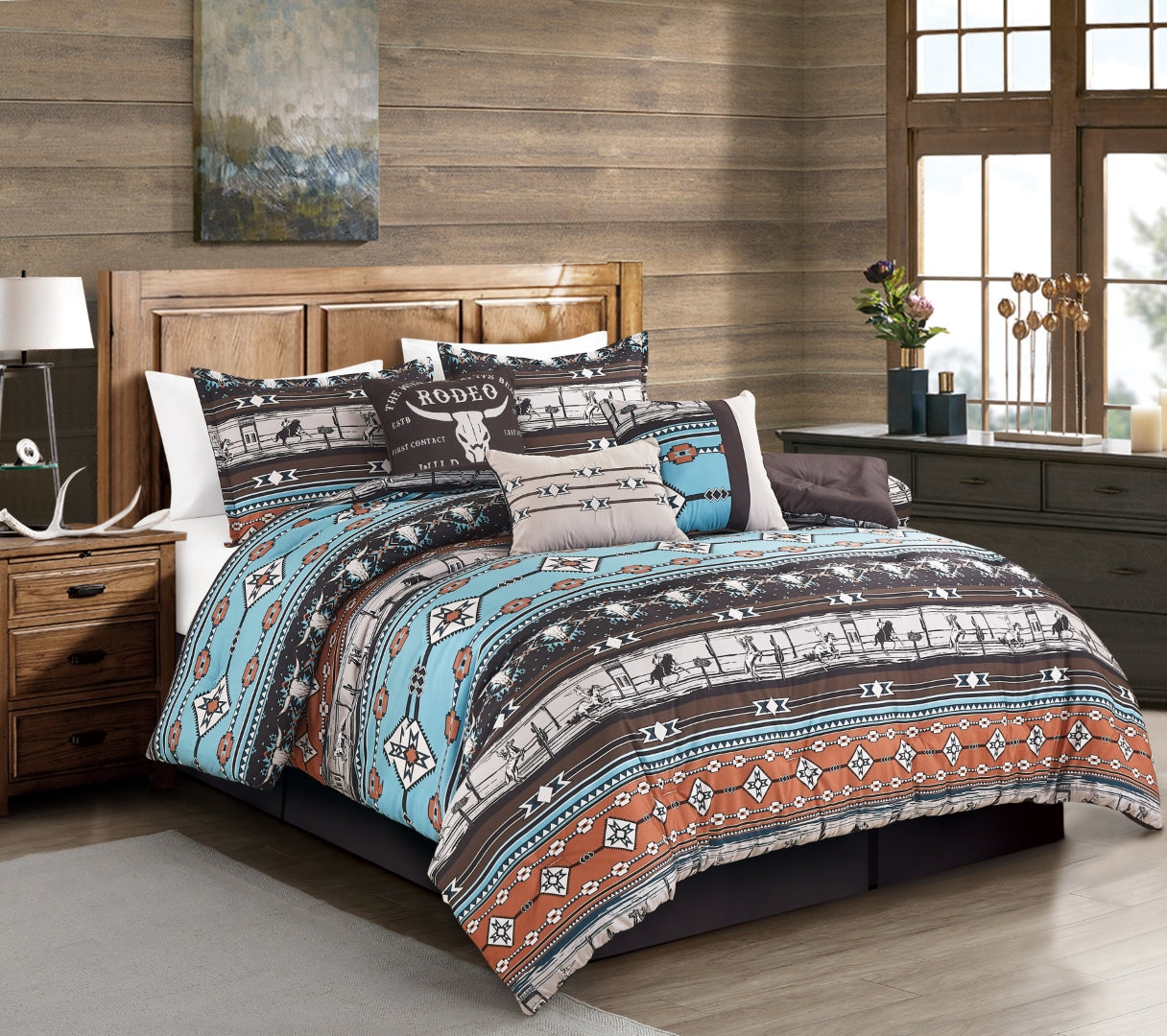 Lodge Inspired 7-Piece Printed Microfiber Comforter Set