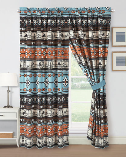 Lodge Inspired Printed Microfiber Window Curtain Set