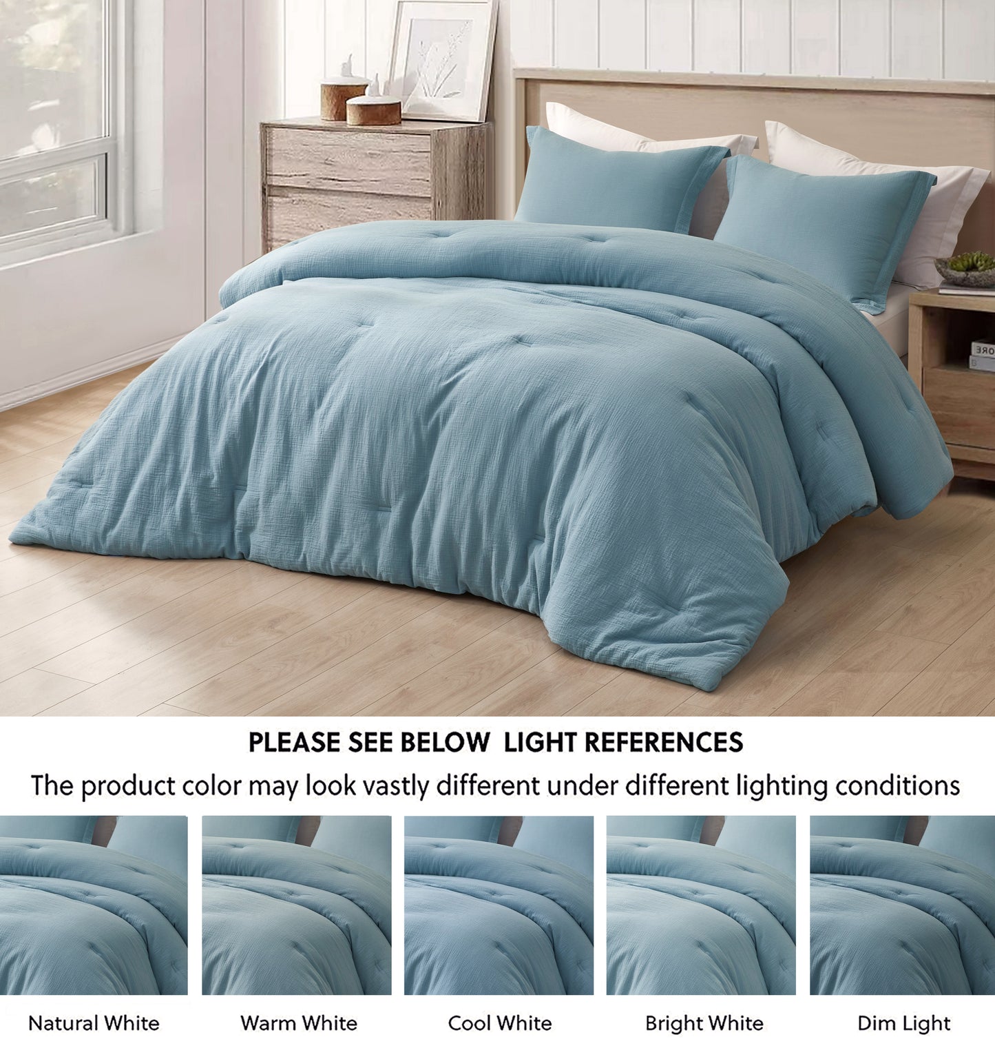 Breeze Soft Lightweight Breathable Cotton Muslin Comforter Set