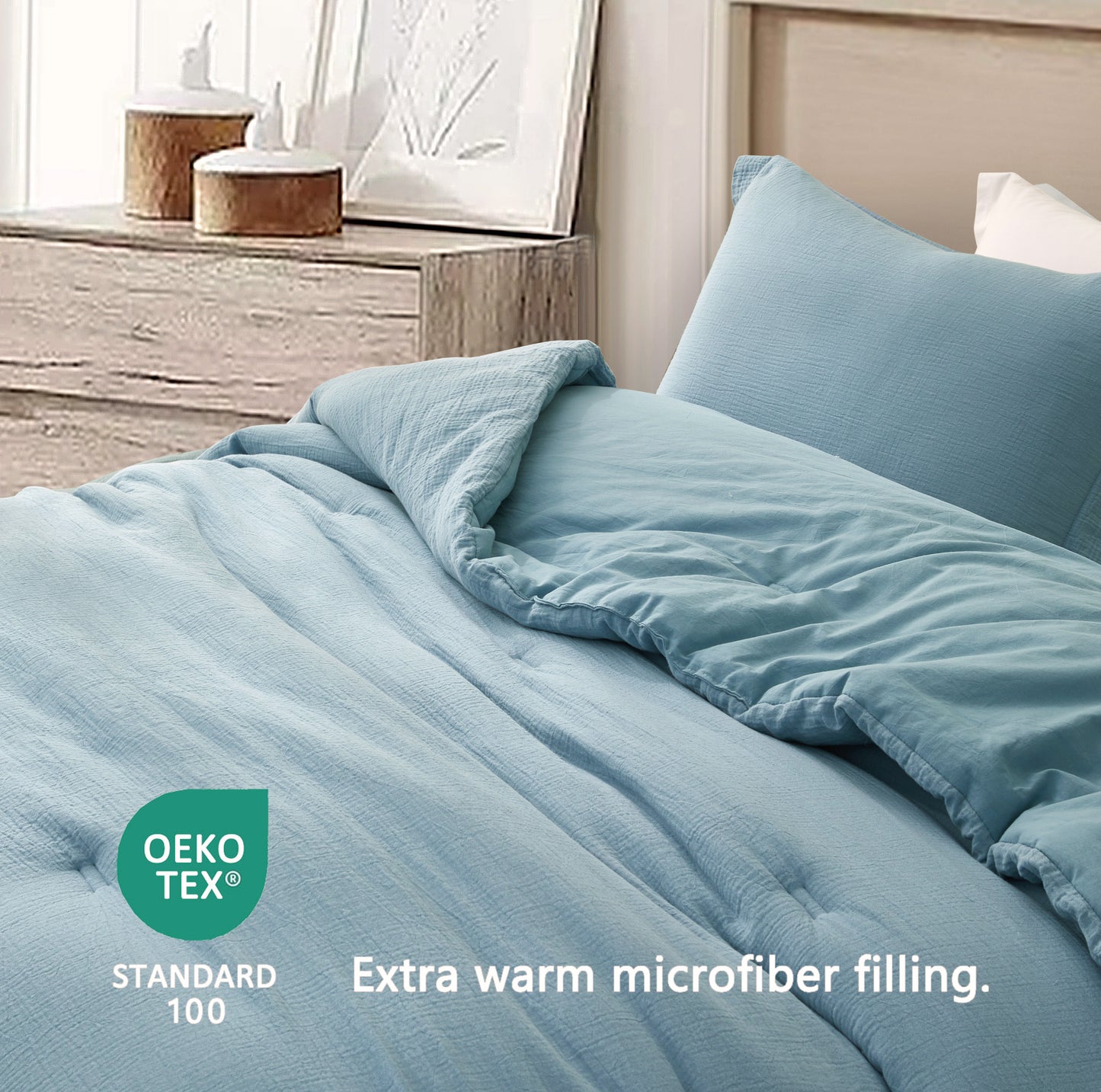 Breeze Soft Lightweight Breathable Cotton Muslin Comforter Set