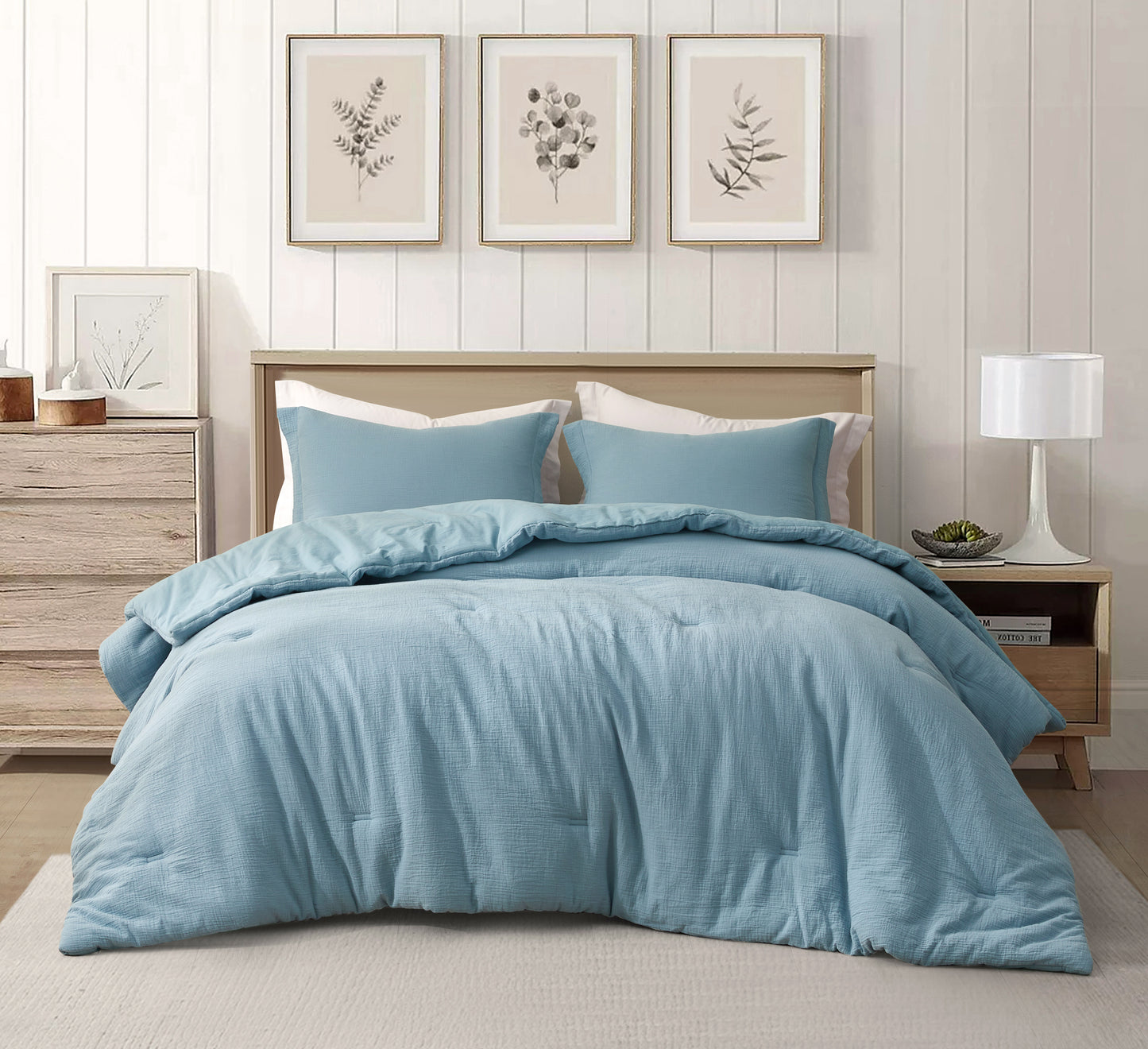 Breeze Soft Lightweight Breathable Cotton Muslin Comforter Set