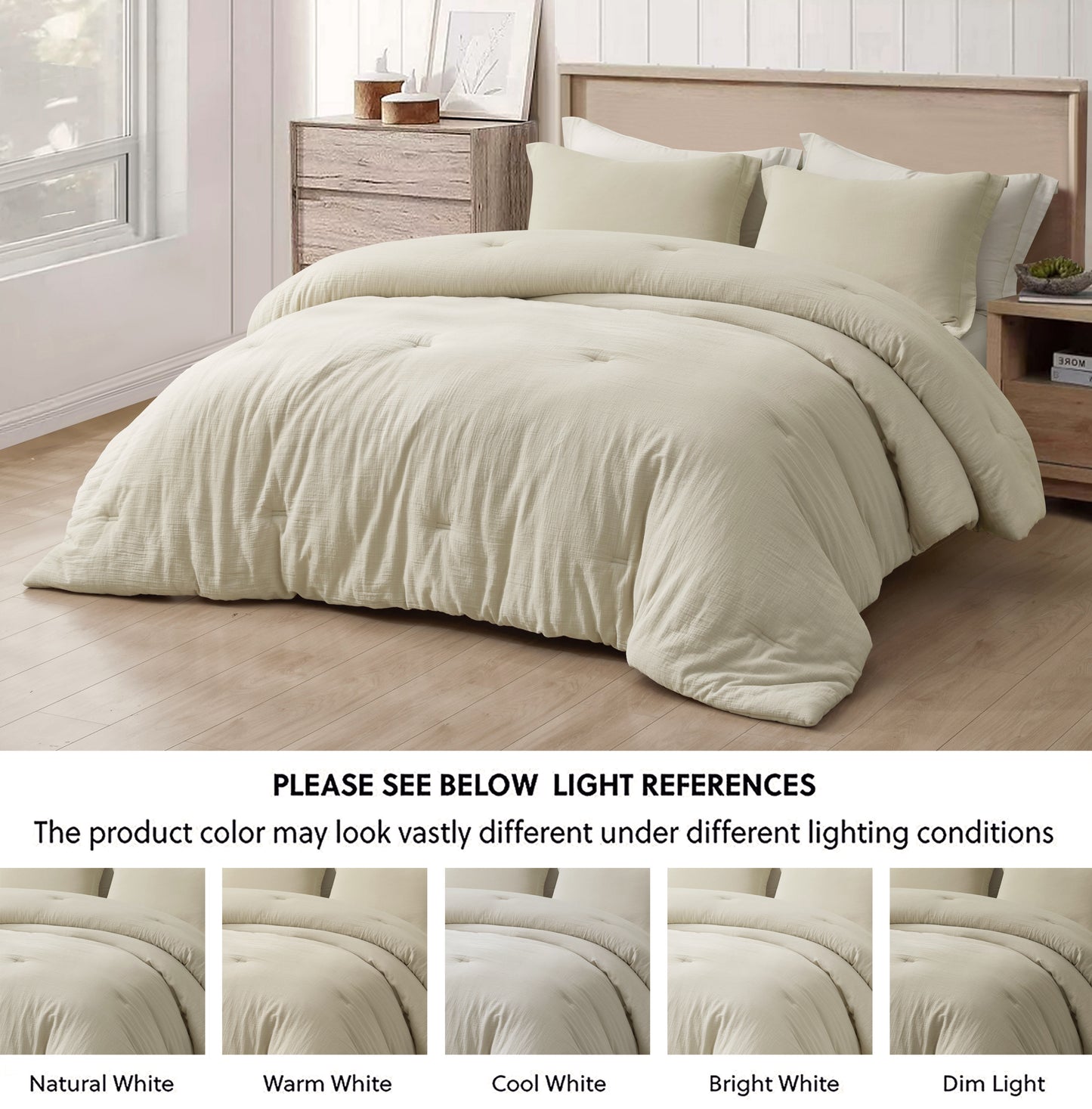 Breeze Soft Lightweight Breathable Cotton Muslin Comforter Set