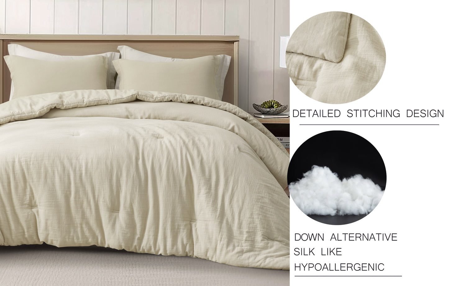 Breeze Soft Lightweight Breathable Cotton Muslin Comforter Set