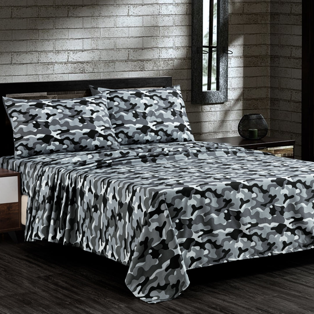 Military Camouflage Pattern 4-Piece Sheet Set